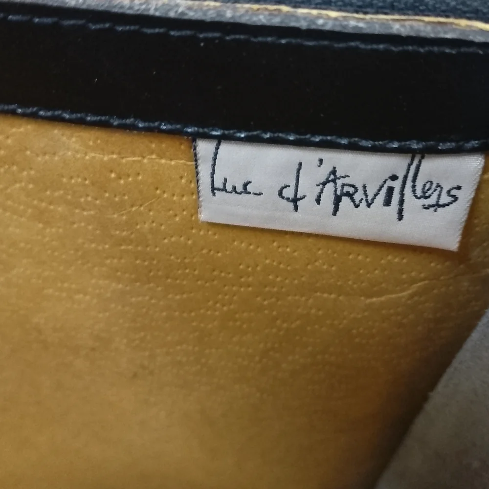 Luc D’Arvillers Vintage Italian Leather Briefcase Black Structured Old Money Bag